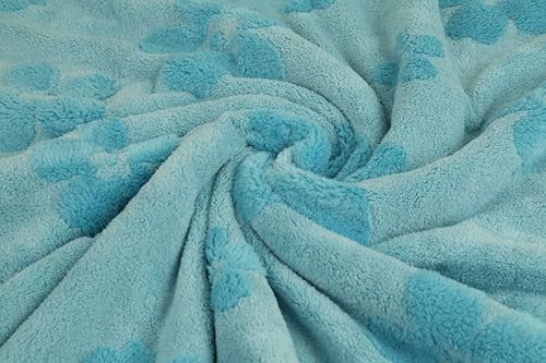 Image of HANKER Ultra Luxury Large /Full Size Plush Bath Towel | Dazzling Blue Colour Blossom Super, Very Soft On Skin, Luxurious Fabric, Pure Polyamide, 70x140cm, 500GSM