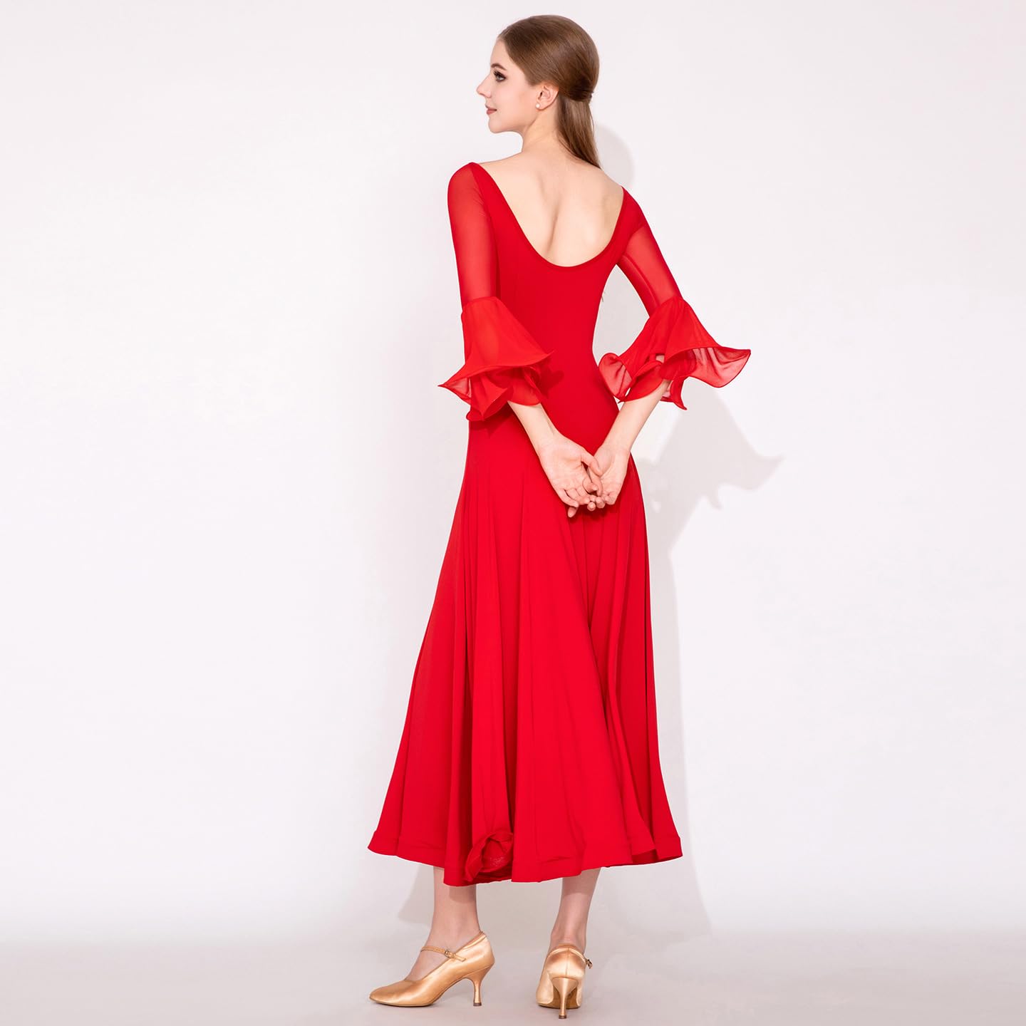Damen Ballkleid Modern Walzer Tango Smooth Standard Latin Kleid Wettkampf Modern Kleid
