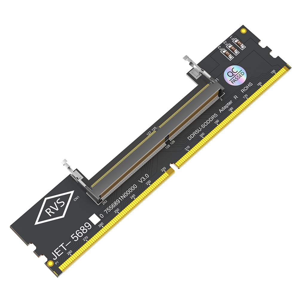 HLT SO DDR5 to DDR5 U-DIMM Desktop Memory Adapter Card,RVS,Support Laptop DDR5 Memory,6 Layer PCB Design,Over Current Protection,JEDEC Compliant