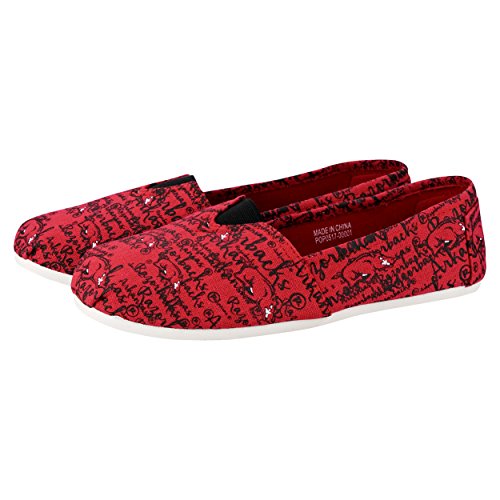 FOCO Womens NCAA College Canvas Script Print Slip On Shoes