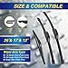 5 PLUS® Silicone Windshield Wipers Replacement for NISSAN Rogue 2014-2023 Pathfinder 2013-2020 Wiper Blades(3 PCS),Automotive Replacement Windshield Wiper Blades-26