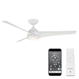 WAC F-070L-MW Sonoma 56" Outdoor Ceiling Fan with Lights and Remote Control, Matte White
