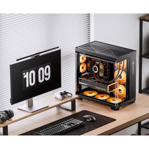 Image of JONSBO TK-4 Black ATX PC Case,Separated Cabinet Mid Tower Computer Case,Bi-Bent Surround View Glass,Aluminum Alloy, Support Micro /ATX, SP Back-Connect(BTF) MB /460GPU /200PSU,Type-C Jack, Black
