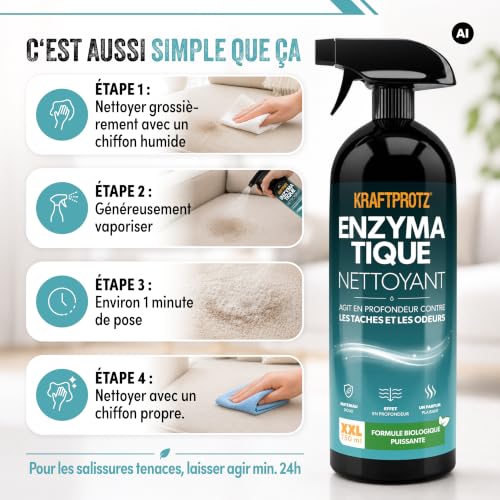 Spray Nettoyant Enzymatique 750 ml - Détachant Anti-Odeurs Biologique – vue 6