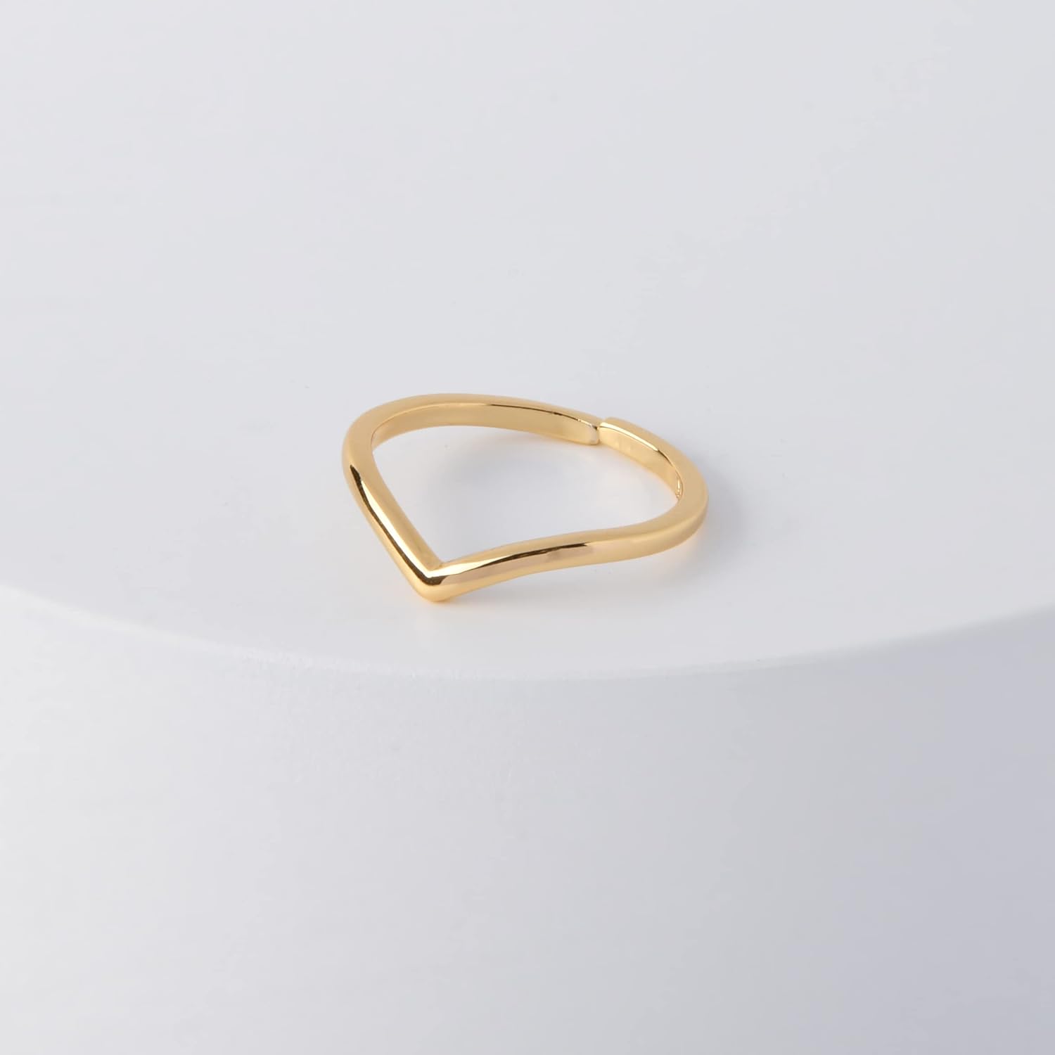 BZEBI Stacking Adjustable Ring Chevron Classic V shape 18K Gold Plated Ring For Women Girl Stacking Jewelry Gift - Image 3