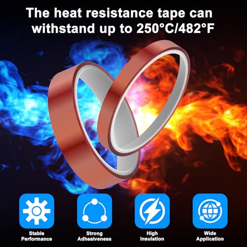 Image of 6Rolls Heat Tape for Sublimation High Temperature Resistant Tape 10 /20mmx16m(52FT)Heat Transfer Tape Heat Press Tape High Heat Tape No Residue Thermal Transfer Tape for Heat Sublimation Press Vinyl