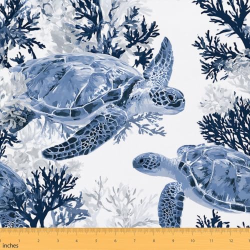 Erosebridal Sea Turtle Upholstery Fabric, 1 Yard