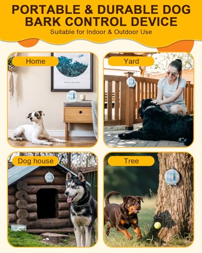 Image of Anti Barking Device for Dogs, Rechargeable Ultrasonic Bark Box with 3 Modes, Dog Bark Deterrent Device Up to 35Ft Range, Dog Barking Silencer for Indoor and Outdoor Use (White)