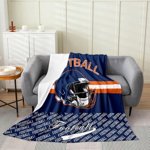 Feelyou Football Flannel Fleece Throw Blanket 40x50 Football City Fleece Throw Blanket for Kids Women Men Sports Games for Bed Couch Chair Living Room Bedroom Decor