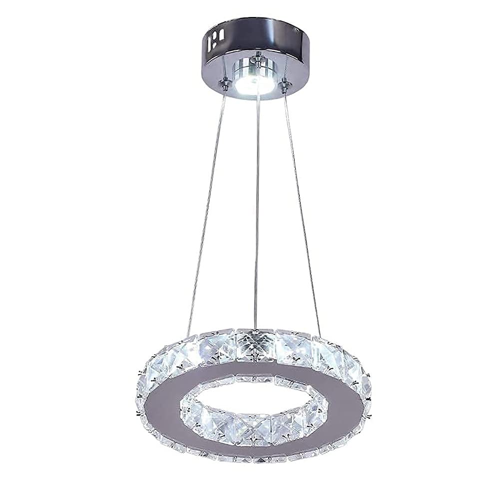 Plafonnier réglable cristal et lumières suspendues acier inoxydable - 6