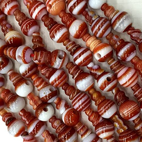 Perles de gourou agate rouge naturelle 10mm pour montage de chapelet mala tibétain