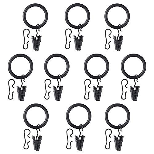IKEA 102.172.40 Syrlig Curtain Ring with Clip and Hook, Black