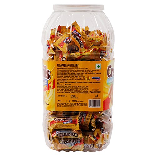 Creamfills Alpenliebe, Butter Toffee, Jar, 700g (175 Units x 4g Each) - (Birthday Jar of 175 Pieces)