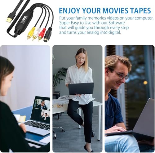 Salve sus cintas antiguas con el convertidor VHS a digital RCA a USB 6
