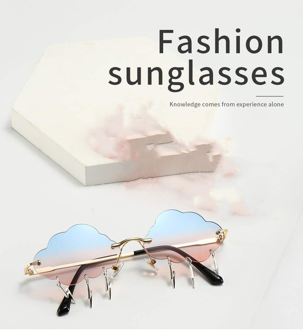 ENTHYI Cloud lightning Sunglasses for Women/Men Rimless Wave Glasses Eyewear for Party Rimless Sun glasses - Image 3