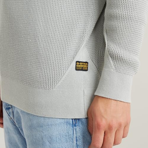 Miniatura 5 de G-Star Para Hombre Jersey Serrated Knitted, Gris Gs Mercury Gd D25958-D630-H043 , Xs