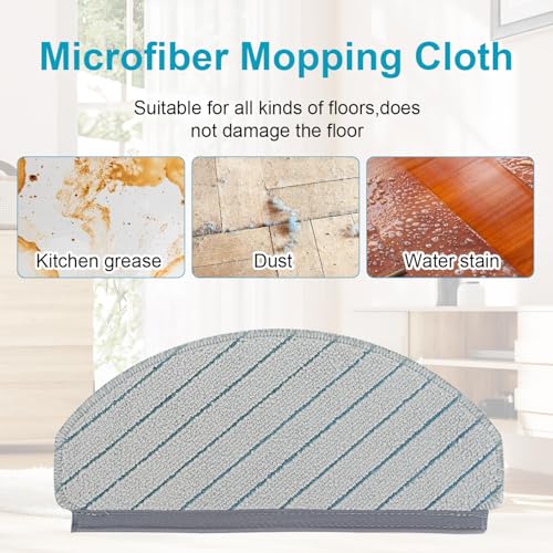 Image of Mop Pads Replacement for Yeedi C12 PRO PLUS /C12 PLUS /C12 Robot Vacuum Cleaner, Include Washable and Reusable Soft Microfiber Mop Pads Accessories Part(6 Pack)