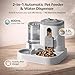 SNIFIT Automatic Dog Cat Feeder – 2-in-1 Cat Food and Water Bowl Set & Dog Food and Water Bowl Set, 800ml + 2.2L Gray