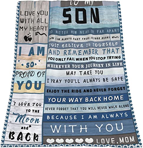 To Son Blanket From Mom,Gift For Son Blankets,Son Birthday Gifts,Graduation Gifts For Him,Boy,Soft Fleece Blanket For Sofa Couch Bed,Gifts For Grown Son,Throw Blankets 80"X 60" (Son Gifts Blanket) #TOP1