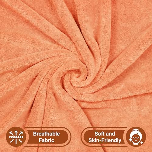 Image of Story@Home Kids Microfiber Bath Towel with Bunny Design | Quick Dry & Soft | 300 GSM | 120 x 70 cm | Lightweight Pool, Beach & Bath Towel for Boys & Girls | Orange