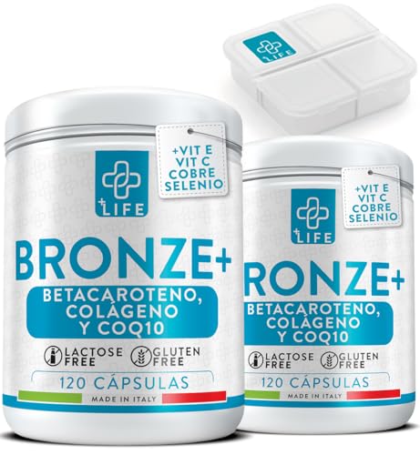 Acelerador Bronceado 240 Cápsulas PiùLife, Betacaroteno Capsulas Bronceado Con Antioxidantes...