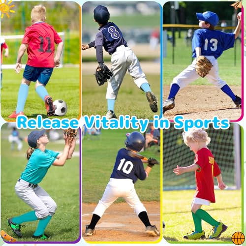 Image of Olreco 1 Pack Toddler Kids Youth Soccer Socks Girls Boys Baseball Socks Youth Knee High Softball Football Accessories Cotton