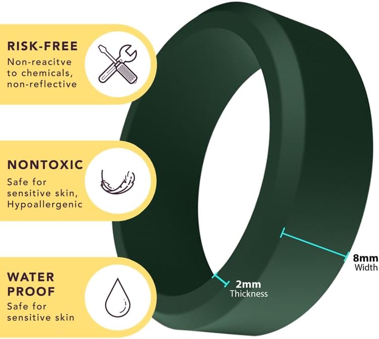 Personalized Checkered Ring Beveled Silicone Ring, Gift for Chess Lover, Patterned Bands - Image 3