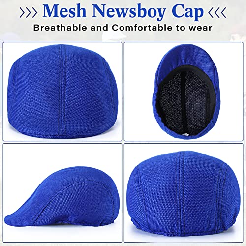 Eurzom 11 Pieces Men'S Flat Cap Irish Hats Newsboy Hats For Men Cabbie Hunting Cap Weave Linen-Like Cotton Newsboy Hat 11 Colors thumb #3