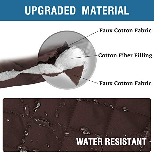 Sectional Couch Cover Waterproof L-Shaped Sofa Cover 1 Piece Reversible Couch Chaise Covers For Sectional Sofa With Elastic Straps Furniture Protector (Brown, Medium) #TOP2