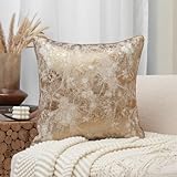 THE-TINOART Gold Jacquard Throw Pillow Covers 20x20 Inch Luxury Metallic Gold Textured Decorative Pillow Covers for Sofa Couch Bedroom Home Decor
