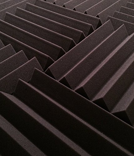 Pack de 12 paneles acústicos en forma de cuña de espuma de 12x12x2 pulgadas para estudio de sonido y teatro en casa - Gris carbón miniatura 2