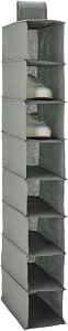 Amazon Basics 8-Tier Hanging Closet Shelf Shoe Organizer, 29.2 x 14 x 104.1 cm, Dark Grey