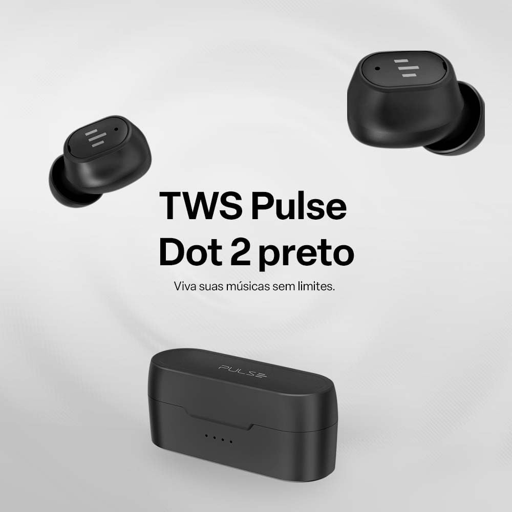 Fone de Ouvido Sem Fio TWS Pulse Start Dot 2, Bluetooth 5.3 Rápida