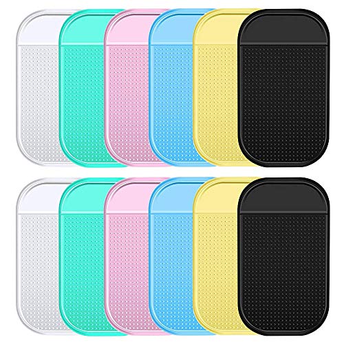 Lot de 12 tapis antidérapants en gel de silicone antidérapant pour peinture au diamant, pour voiture (6 couleurs)