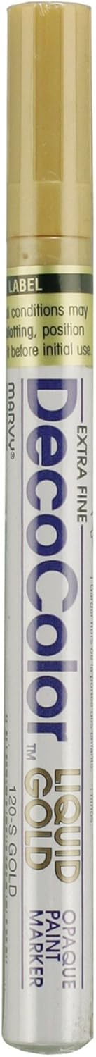 Wholesale CASE of 25 - Uchida DecoColor Extra Fine Point Paint Markers-Paint Marker,Extra Fine,Oil-based,Acid-free,Gold