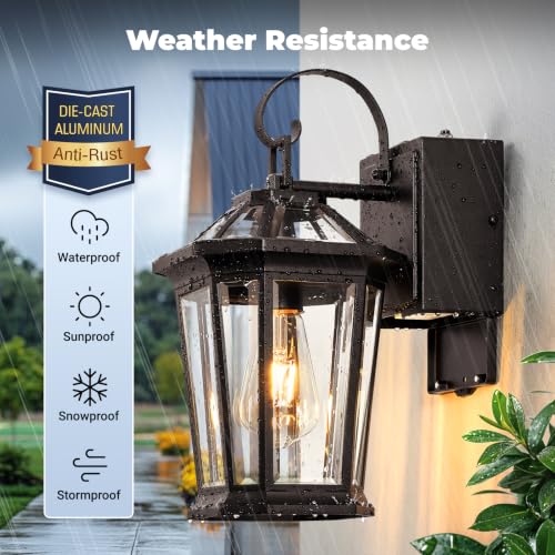 Image of Gleamz Porch Light with Outlet, Oil-Rubbed Bronze Outdoor Light Fixture