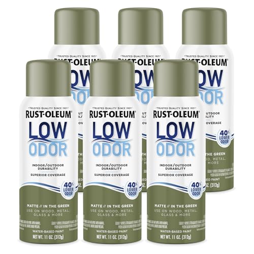Image of Rust-Oleum Low Odor Premium Spray Paint, 11 oz, Matte In The Green, 6 Pack