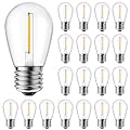 Brightown 25 Pack LED S14 Replacement Light Bulbs, Shatterproof E26 Medium Base Edison Vintage Bulbs Equivalent to 11 W, Fits for Commercial Outdoor Patio Garden Vintage Lights, 2700K, Warm White