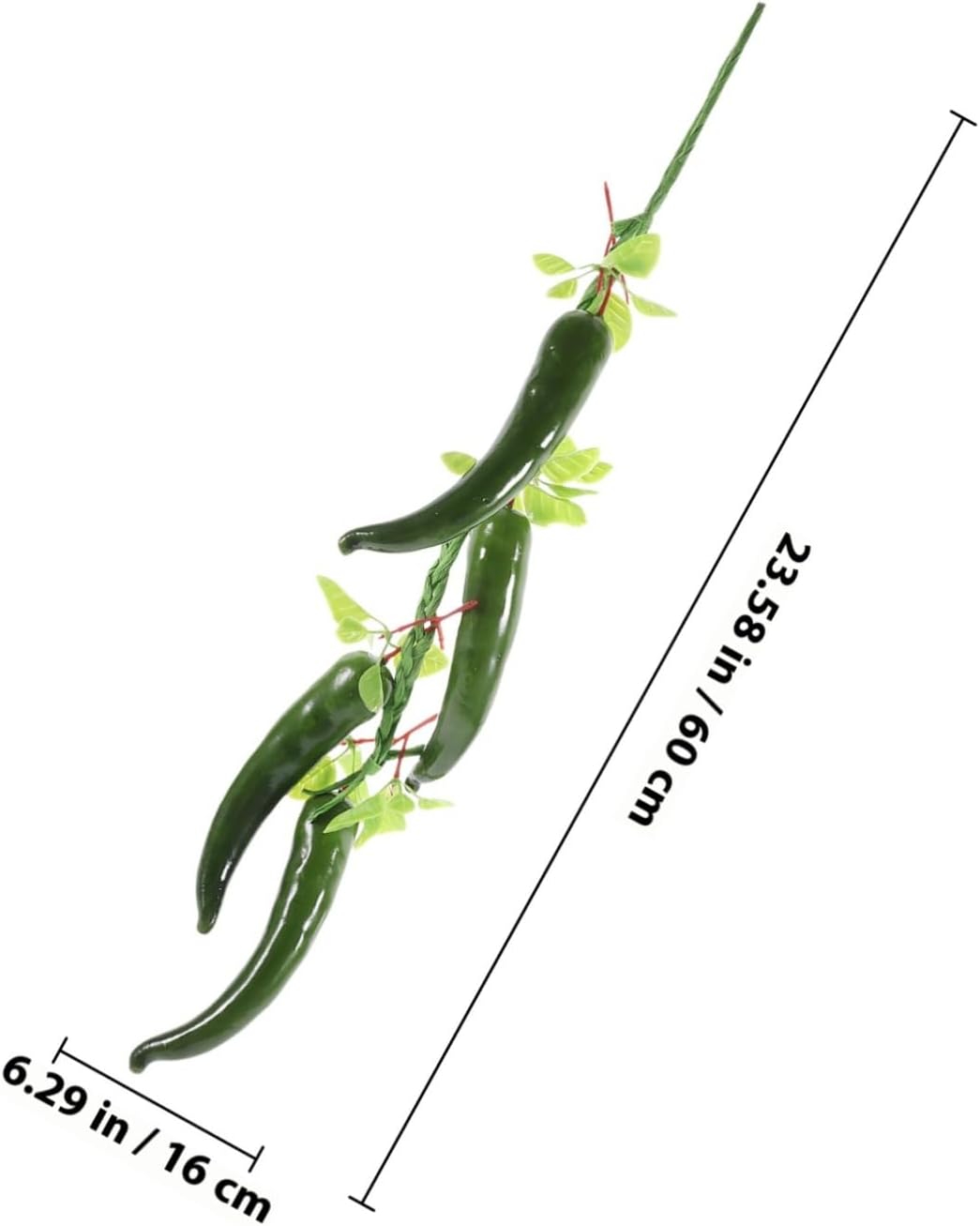 5pcs Simulated Pepper Strings Artificial Vegetable Hanging Decor for Home Kitchen Photography Props Realistic Peppers for Farmhouse Garden Hotel Wall Ornaments
