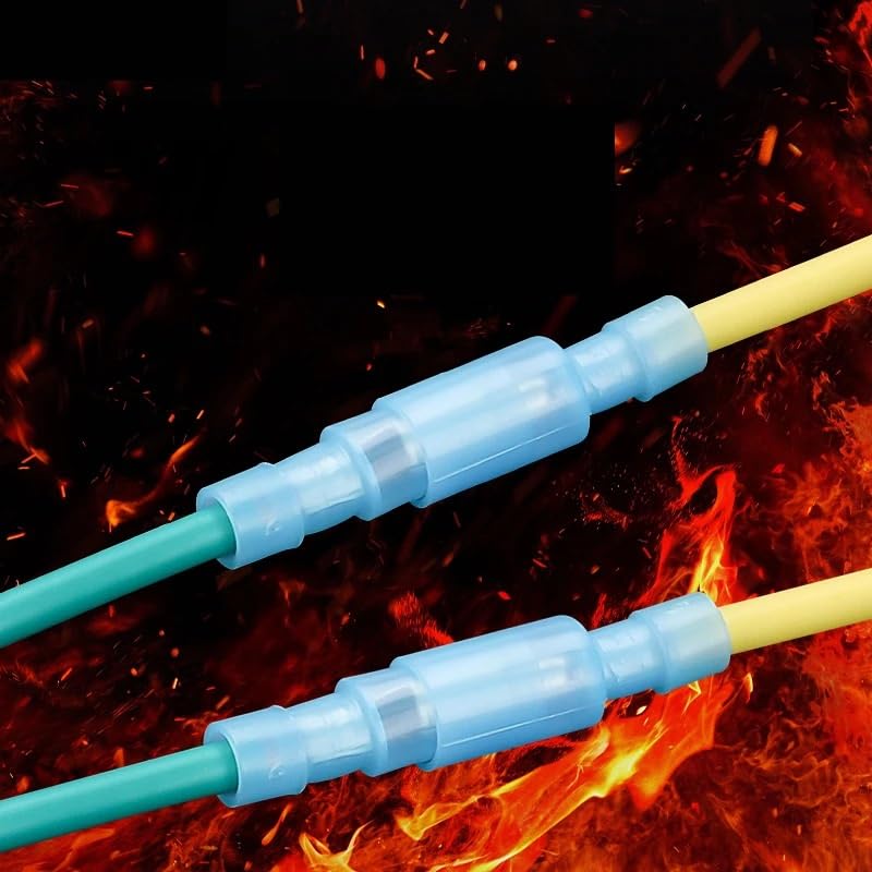 Shaped Electrical Wire Connector Pluggable Terminal Blocks Male Female Quick Joint Nylon Insulated Cable Crimp(Yellow 100set)