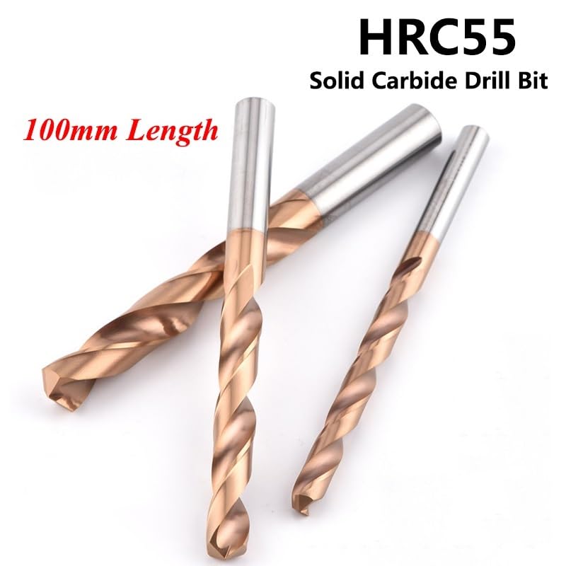 1PCS 2mm-20mmx100mm OAL HRC55 Solid Carbide Drill Bits Set, Spiral Flute Twist Drill Bit for Hard Alloy Stainless Tool (Size : 4mm)