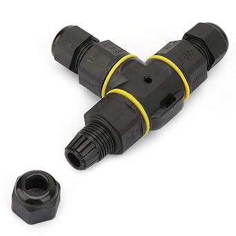Wedinard T Shape Connector, Sturdy Junction Box Safe 3 Pin for Outdoor Projection Lights