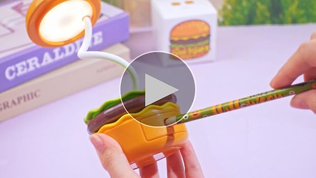 HAMBURGER LAMP 2種セット Glooglitter 2 Pcs Cute Hamburger Lamp with Pencil Sharpener