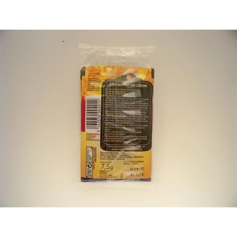 SUCRE VANILLE BOURBON LOT 5 SACHETS DE 7,5G, SAINTE LUCIE, LOT DE 5