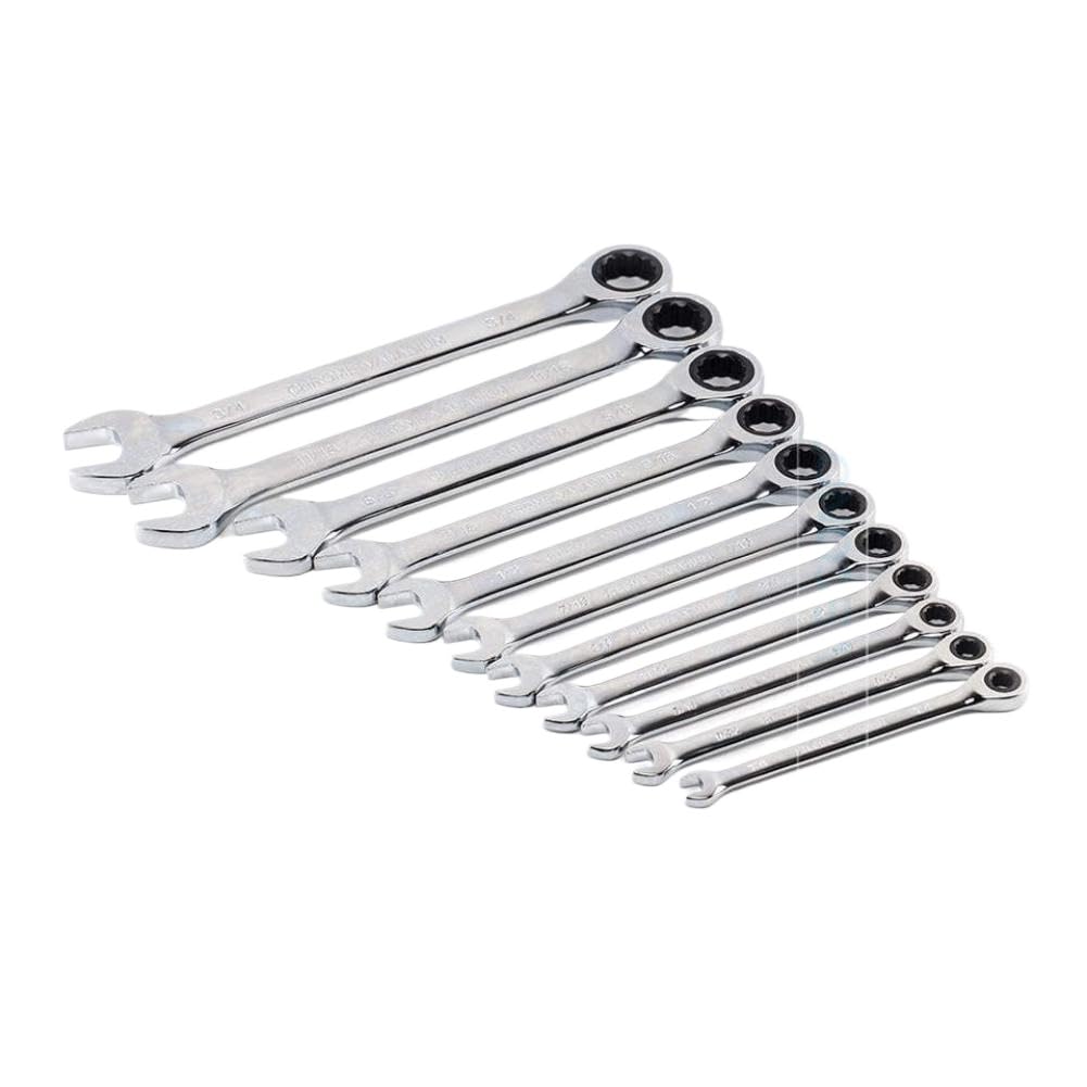 Tjsyatwtr Onecolor 72-Tooth Ratchet Wrench Set 1/4-Inch To 3/4-Inch Imperial Sizes Mirror Polished
