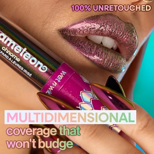 wet n wild Chameleon Chrome Lip Foil, Bold Light-Reflecting Pigments, Multidimensional Shine, Non-Sticky Smooth Formula, Vegan & Cruelty-Free - Celestial Dance