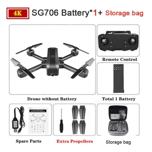 HaiMa Sg706 Drone Con 4K Wifi 1080P Doppia Fotocamera Quadcopter Altezza Di Stabilità Del Flusso Ottico Rc Giocattolo - 4K Con Borsa Di Stoccaggio Cina