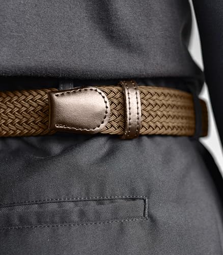 Stretch Braided Belt for Men Golf Belt 1 3/8" Elastic Woven Casual Belts for Jeans Pants4