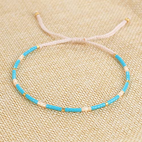 Image of KELITCH Boho Women Crystal Shell Beaded Friendship Bracelets Handmade Strand Bracelet Bangles Jewelry