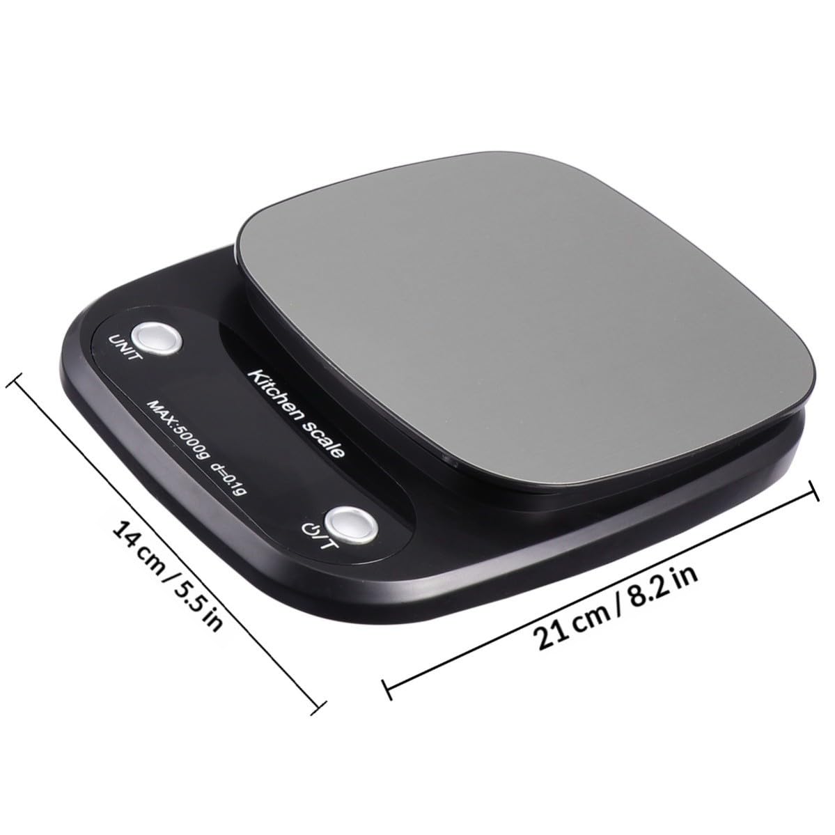 Digitale Küchenwaage 5kg 0,1g aus Edelstahl mit Lcd Anzeige